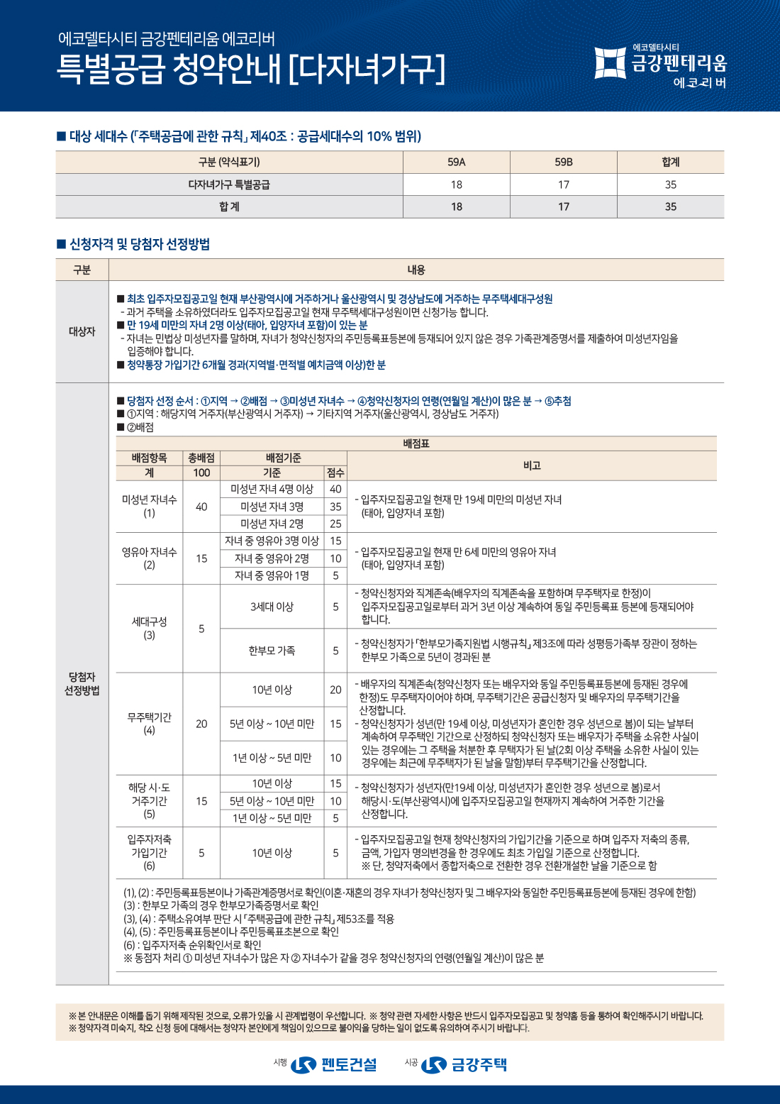 다자녀가구 특별공급 안내