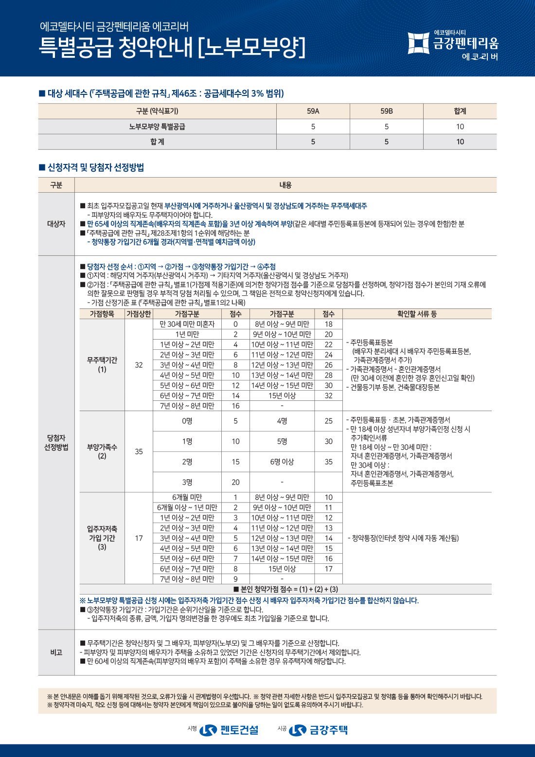 노부모부양 특별공급 안내